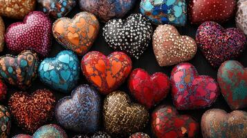 A large pile of colorful hearts photo
