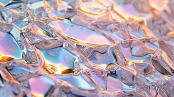 A close up of a glass surface with many different colors photo