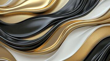A black and gold abstract background with waves photo