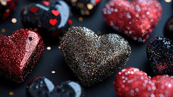 Many hearts with glitter on them photo