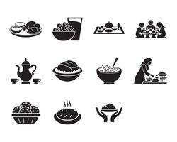 Bold and Simple Eid Feast Icons for Web and Apps vector