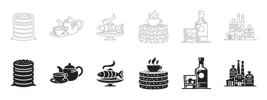Clean Scottish Food and Drinks Icons for Digital and Print Use vector