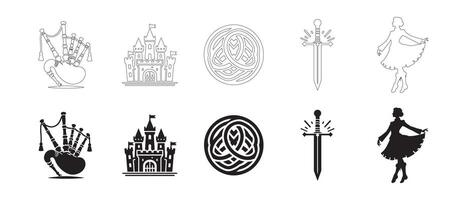 Clean Scottish Heritage Icons for Digital and Print Use vector
