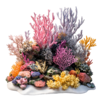 Lush and Bright Coral Reef on Transparent Background png