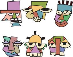Abstract ekspressionist character face - illustration design icon - for asset, elements or your unique design vector