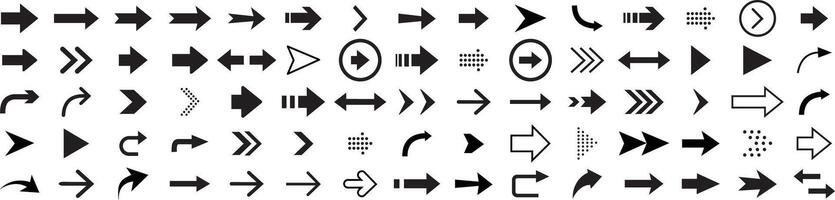 A set of arrows and arrows on a white background vector