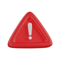 3d render red Error Warning illustration png