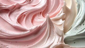A close up of a frosting with different colors photo