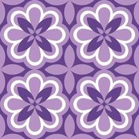 A purple and white flower pattern vector