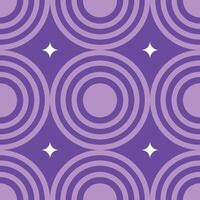 Purple circles and stars on a purple background vector