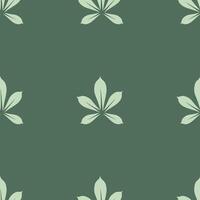 A green and white pattern with leaves vector