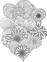 Heart Coloring Pages For Adults Outline vector
