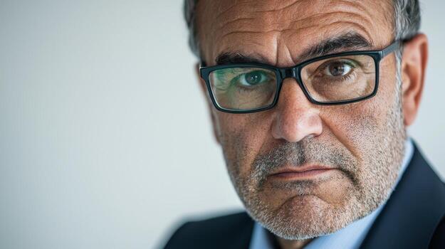 un cerca arriba de un hombre con lentes en foto