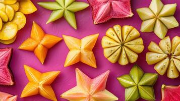 Star fruit on pink background photo