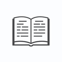 An open book icon on a white background vector