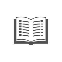 An open book icon on a white background vector