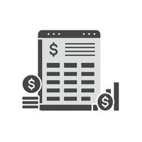 A document with a dollar sign and money vector