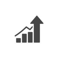 A graph chart icon with an arrow going up vector