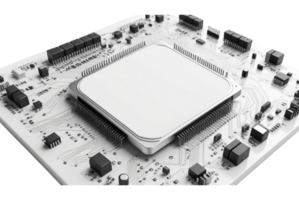 White circuit board with space on the processor innovative design features png
