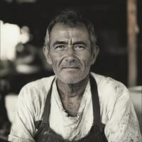 A man with a beard and apron photo