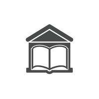 A black and white illustration of an open book vector