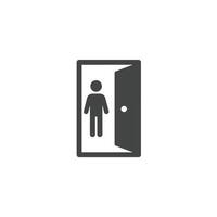 A man standing in an open door icon vector