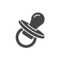 A black and white icon of a pacifier vector