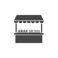 A fruit stand with fruit and vegetables on a white background vector