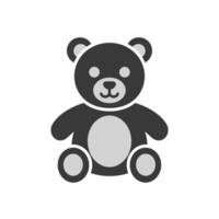 A black and white teddy bear icon on a white background vector