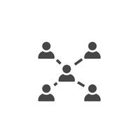 A group of people connected by a circle icon vector