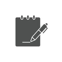 A pen and notepad icon on a white background vector
