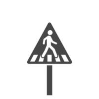 A pedestrian crossing sign with a man walking across it vector