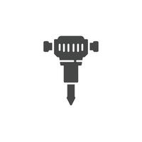 A Solid Representation of a Jackhammer, Symbolizing Demolition and Breaking Concrete vector