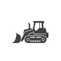 A black and white image of a bulldozer vector