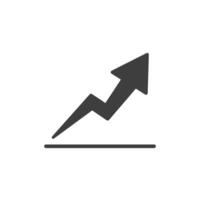 A graph going up icon on a white background vector