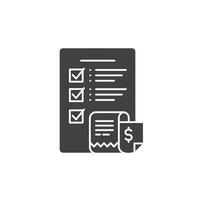 Checklist icon with a check box and a dollar sign vector