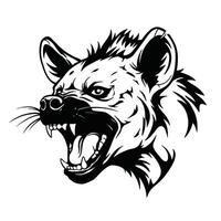 A hyena head with its mouth open vector