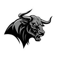 An angry bull head on a white background vector