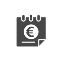 Euro currency note in a calendar icon vector
