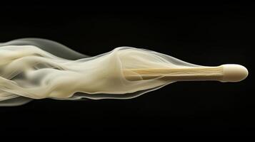 A matchstick is being lit by smoke photo