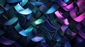 A dark background with many different colored metal shapes photo