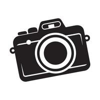 Photo camera, simple digital icon. Black linear icon with editable stroke on white background vector
