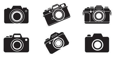 Camera icon set. Photo camera in flat style illustration. vector