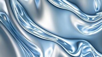 A blue and silver background with waves photo