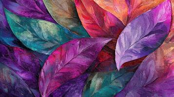 Colorful leaves painting by julia krajewski photo