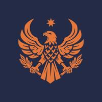 abstract eagle gripping a tree branch symbol vector