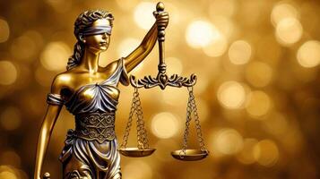 A statue of lady justice holding a scale photo