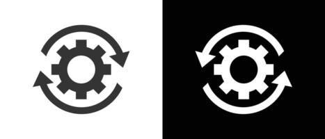 Workflow process icon. Gear icon in a continuous loop. vector