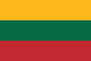 The Flag of Lithuania, showcasing the national colors. Horizontal tricolor flag of Lithuania. vector
