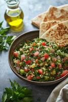 A fresh Mediterranean tabbouleh salad photo